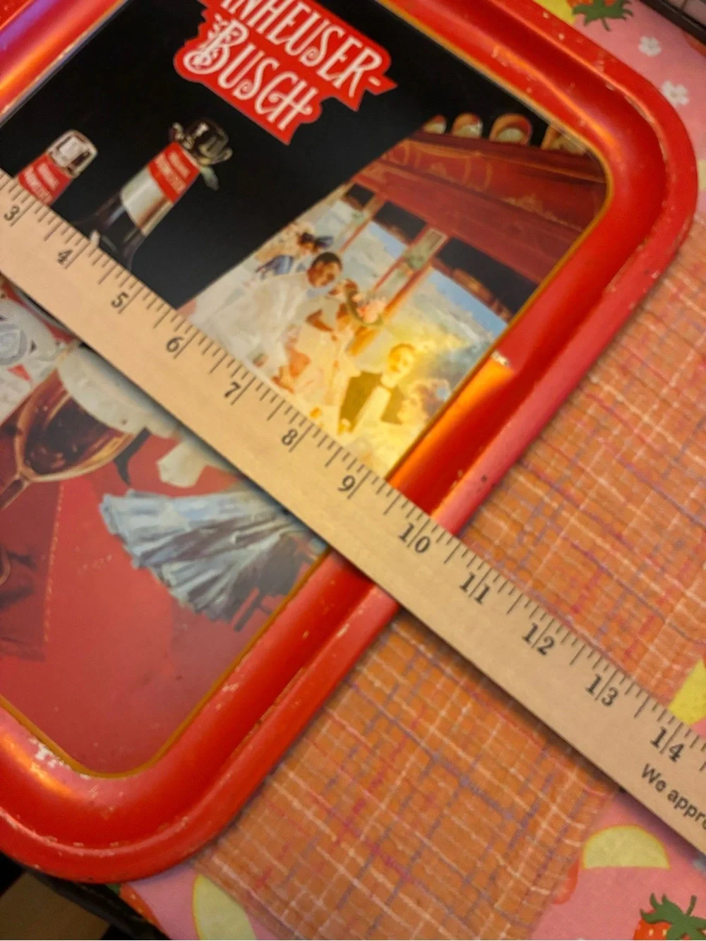 Red Vintage Anheuser Busch Serving Tray